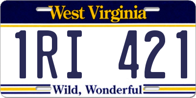 WV license plate 1RI421