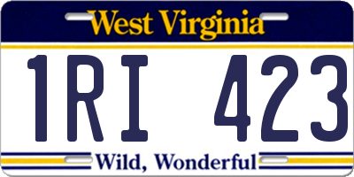 WV license plate 1RI423
