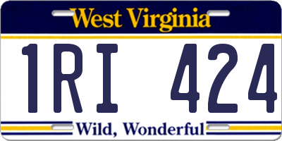 WV license plate 1RI424