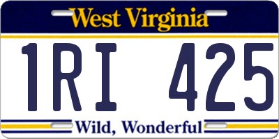 WV license plate 1RI425