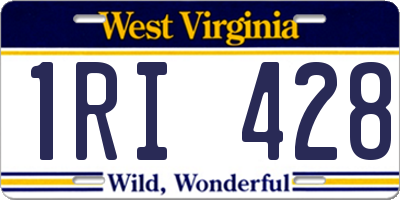WV license plate 1RI428