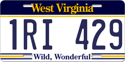 WV license plate 1RI429
