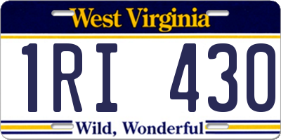 WV license plate 1RI430