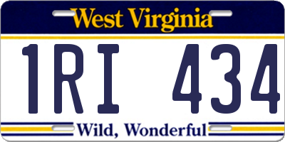 WV license plate 1RI434