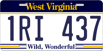 WV license plate 1RI437