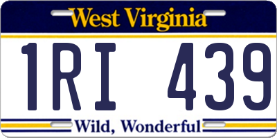 WV license plate 1RI439
