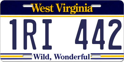 WV license plate 1RI442