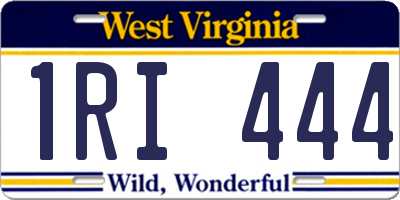 WV license plate 1RI444