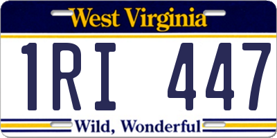 WV license plate 1RI447