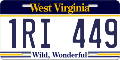 WV license plate 1RI449