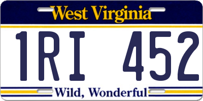 WV license plate 1RI452