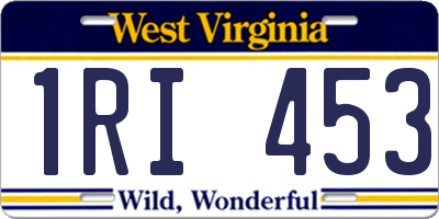 WV license plate 1RI453