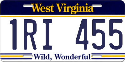WV license plate 1RI455