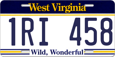 WV license plate 1RI458