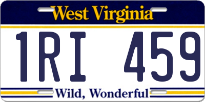WV license plate 1RI459