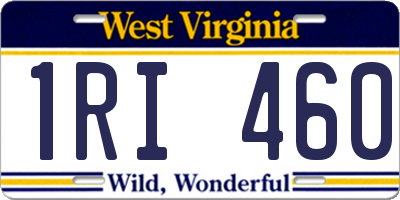 WV license plate 1RI460
