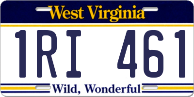 WV license plate 1RI461
