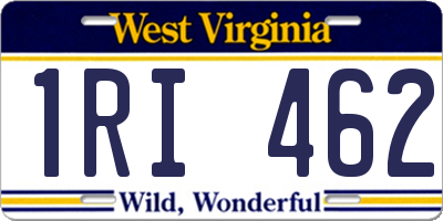 WV license plate 1RI462
