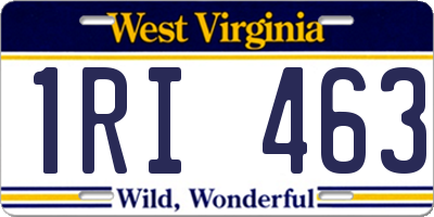 WV license plate 1RI463