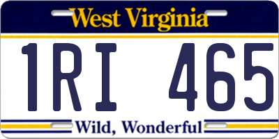 WV license plate 1RI465
