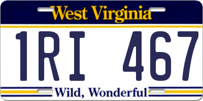 WV license plate 1RI467