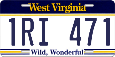 WV license plate 1RI471