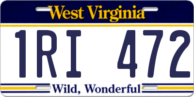 WV license plate 1RI472