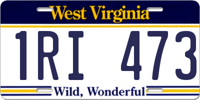 WV license plate 1RI473