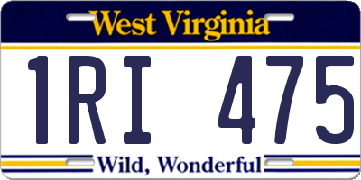WV license plate 1RI475
