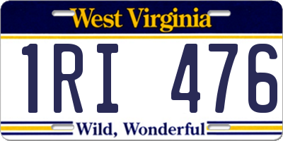 WV license plate 1RI476