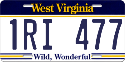 WV license plate 1RI477