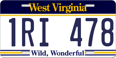 WV license plate 1RI478