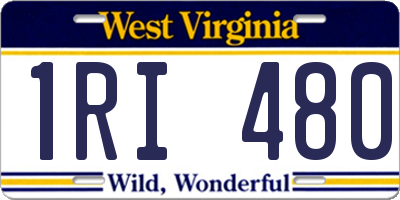 WV license plate 1RI480