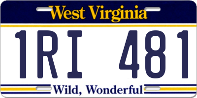 WV license plate 1RI481