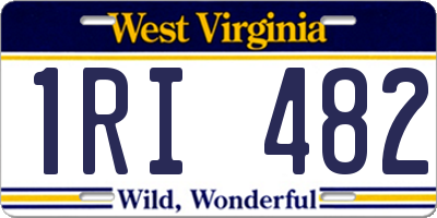 WV license plate 1RI482