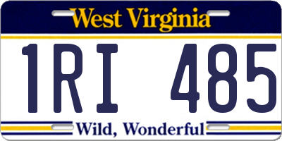 WV license plate 1RI485