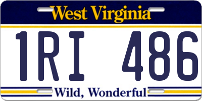 WV license plate 1RI486