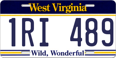 WV license plate 1RI489