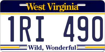 WV license plate 1RI490