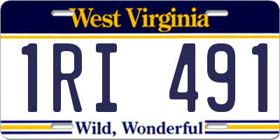 WV license plate 1RI491