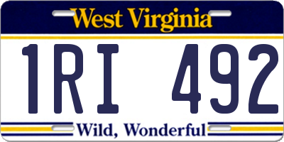 WV license plate 1RI492