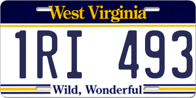 WV license plate 1RI493