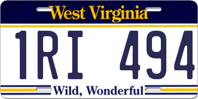 WV license plate 1RI494