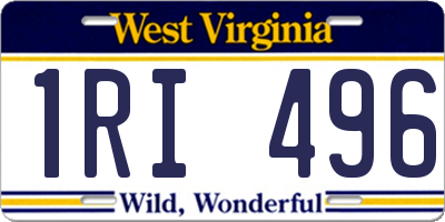 WV license plate 1RI496