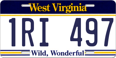 WV license plate 1RI497