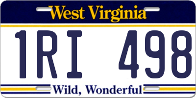 WV license plate 1RI498