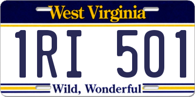 WV license plate 1RI501