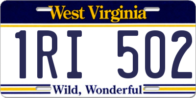 WV license plate 1RI502