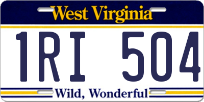 WV license plate 1RI504