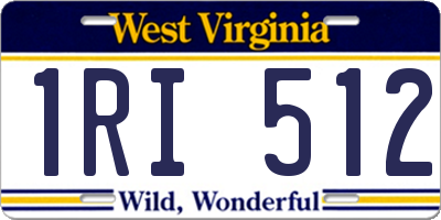 WV license plate 1RI512